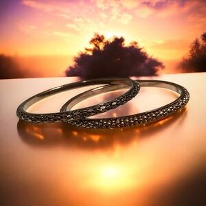 Burnished Rose Gold Technibond Bangle Set
